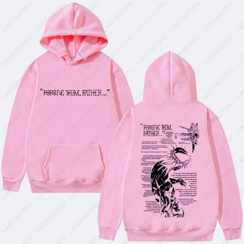 Christian Jesus Merch Forgive Them Father Bible Verse Hoodie Men Women Pullover Hiphop Streetwear Casual Sweatshirt Tops CJ2