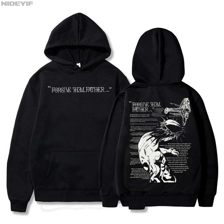 Christian Jesus Merch Forgive Them Father Bible Verse Hoodie Men Women Pullover Hiphop Streetwear Casual Sweatshirt Tops CJ2