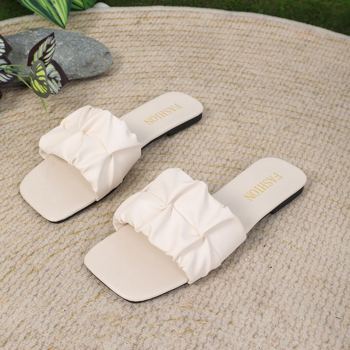 2026 New Women'S Summer Sandals, Women'S Casual And Fashionable One-Piece Sandals, Women'S Outdoor Casual Pleated Slippers