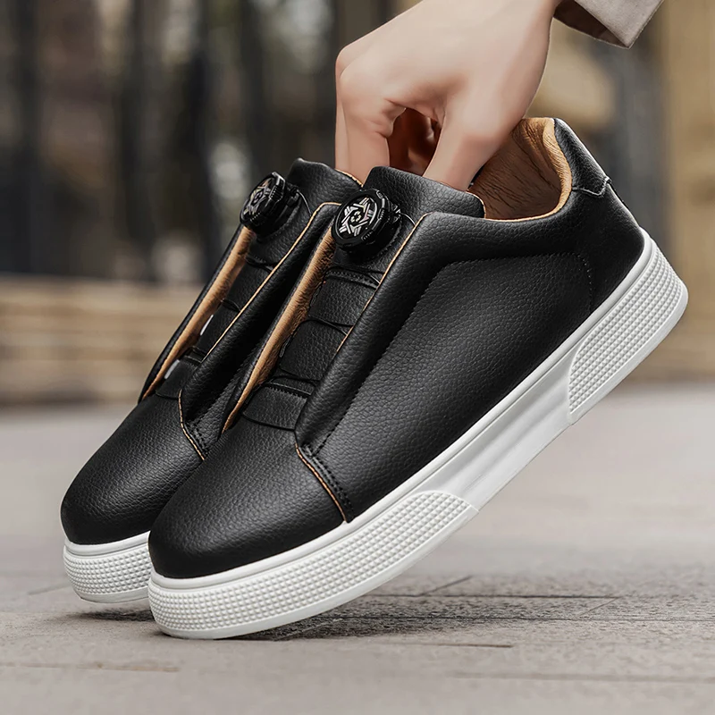 Men's casual skate shoes, sports casual shoes, and everyday outdoor hiking shoes, available in black, white, and blue