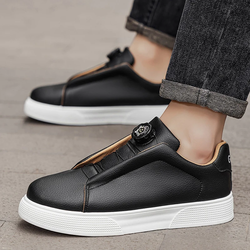 Men's casual skate shoes, sports casual shoes, and everyday outdoor hiking shoes, available in black, white, and blue