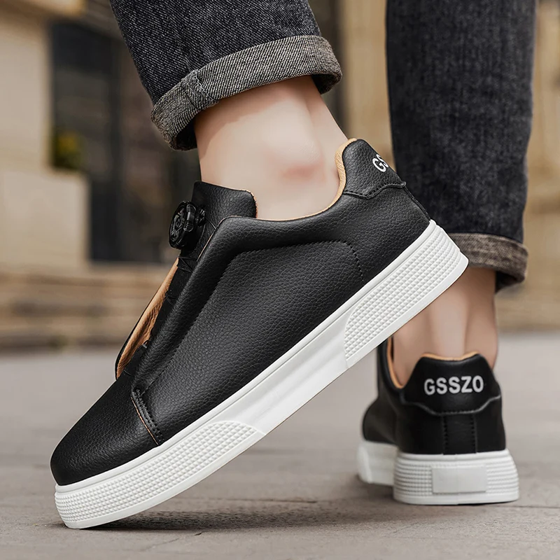Men's casual skate shoes, sports casual shoes, and everyday outdoor hiking shoes, available in black, white, and blue