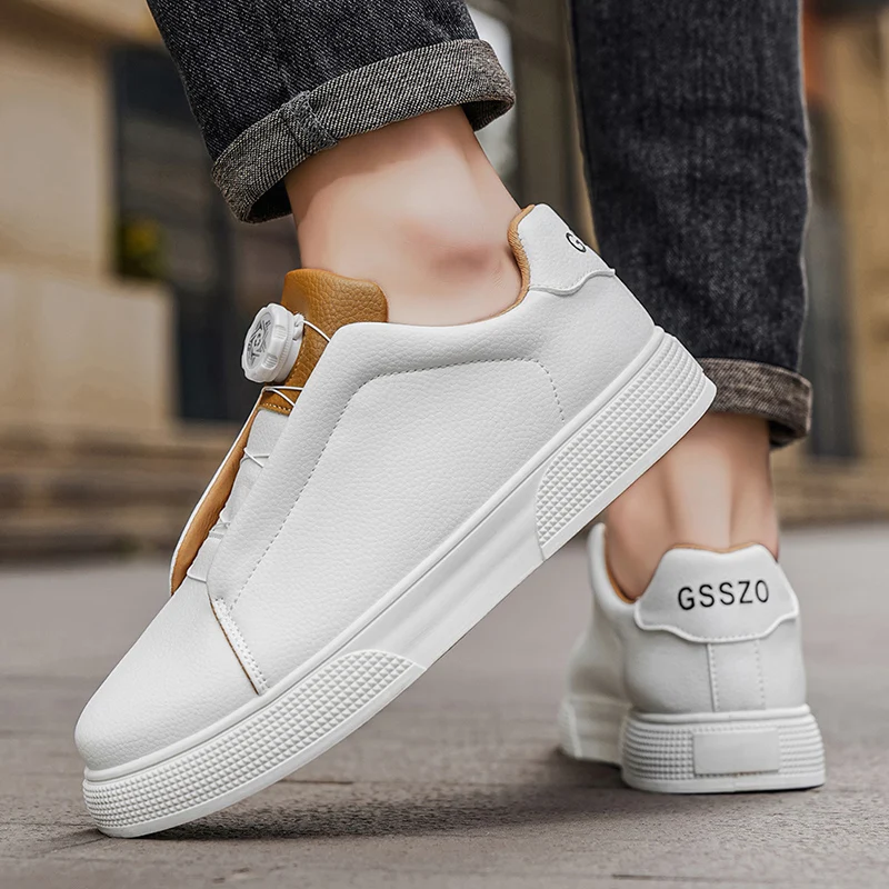 Men's casual skate shoes, sports casual shoes, and everyday outdoor hiking shoes, available in black, white, and blue