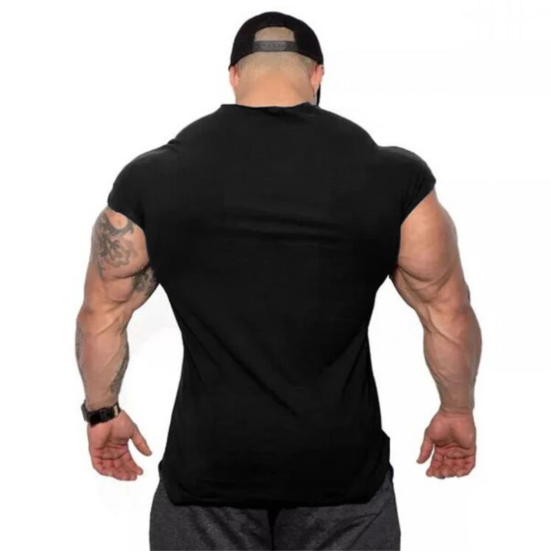Plain Mens Casual Fitness Tank Tops Gym Bodybuilding Muscle Training T-Shirts Summer Cotton Loose Breathable Sleeveless Singlets