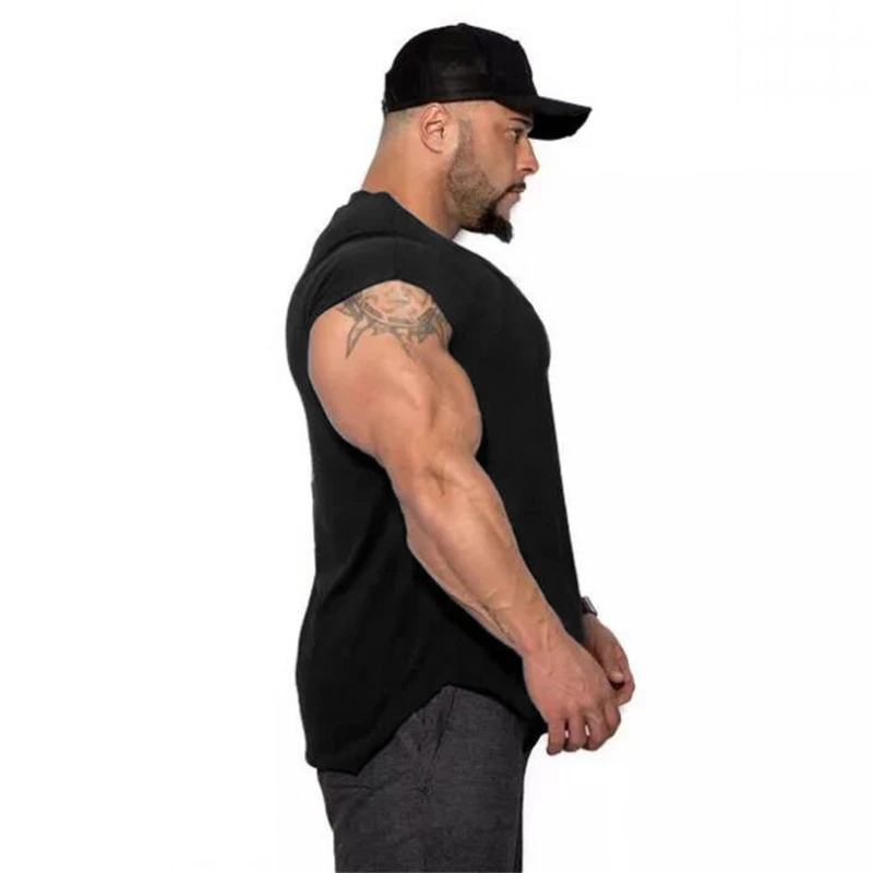 Plain Mens Casual Fitness Tank Tops Gym Bodybuilding Muscle Training T-Shirts Summer Cotton Loose Breathable Sleeveless Singlets