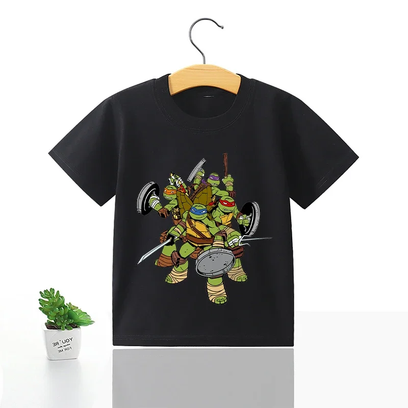 Nickelodeon Nick  Ninja Turtles  Animation Movie  100% Cotton T-Shirt  Children's Soft and Comfortable Clothing  Top