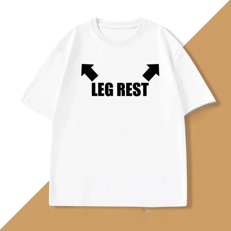 Leg Rest Joke T Shirt Women Funny Meme Tshirt Relaxing T-Shirt Short Sleeve Printed Clothing Graphic Tee Tops