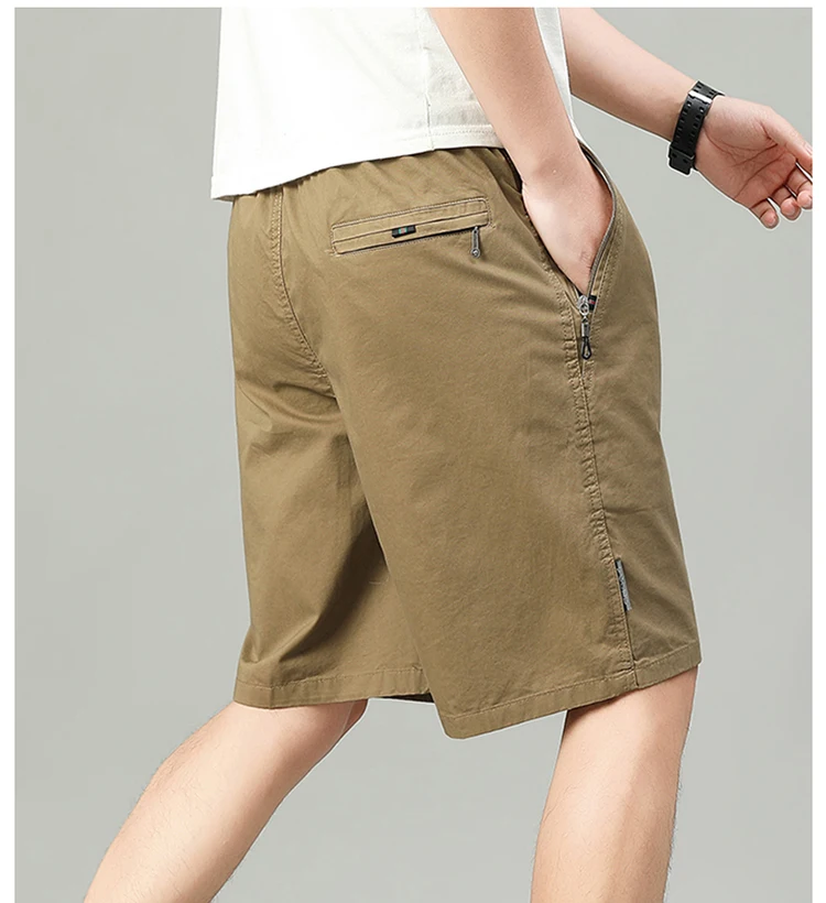 Summer Shorts Man 100% Cotton Lightweight Breathable Casual Fashion Short Pants Elastic Drawstring Outdoor Hiking Shorts