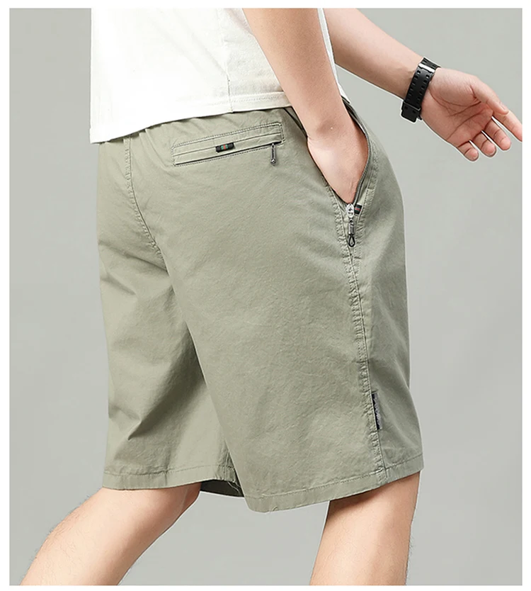 Summer Shorts Man 100% Cotton Lightweight Breathable Casual Fashion Short Pants Elastic Drawstring Outdoor Hiking Shorts