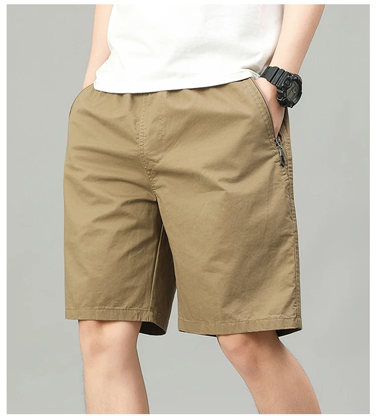 Summer Shorts Man 100% Cotton Lightweight Breathable Casual Fashion Short Pants Elastic Drawstring Outdoor Hiking Shorts