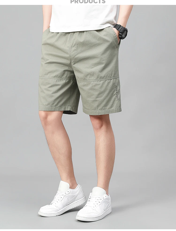 Summer Shorts Man 100% Cotton Lightweight Breathable Casual Fashion Short Pants Elastic Drawstring Outdoor Hiking Shorts