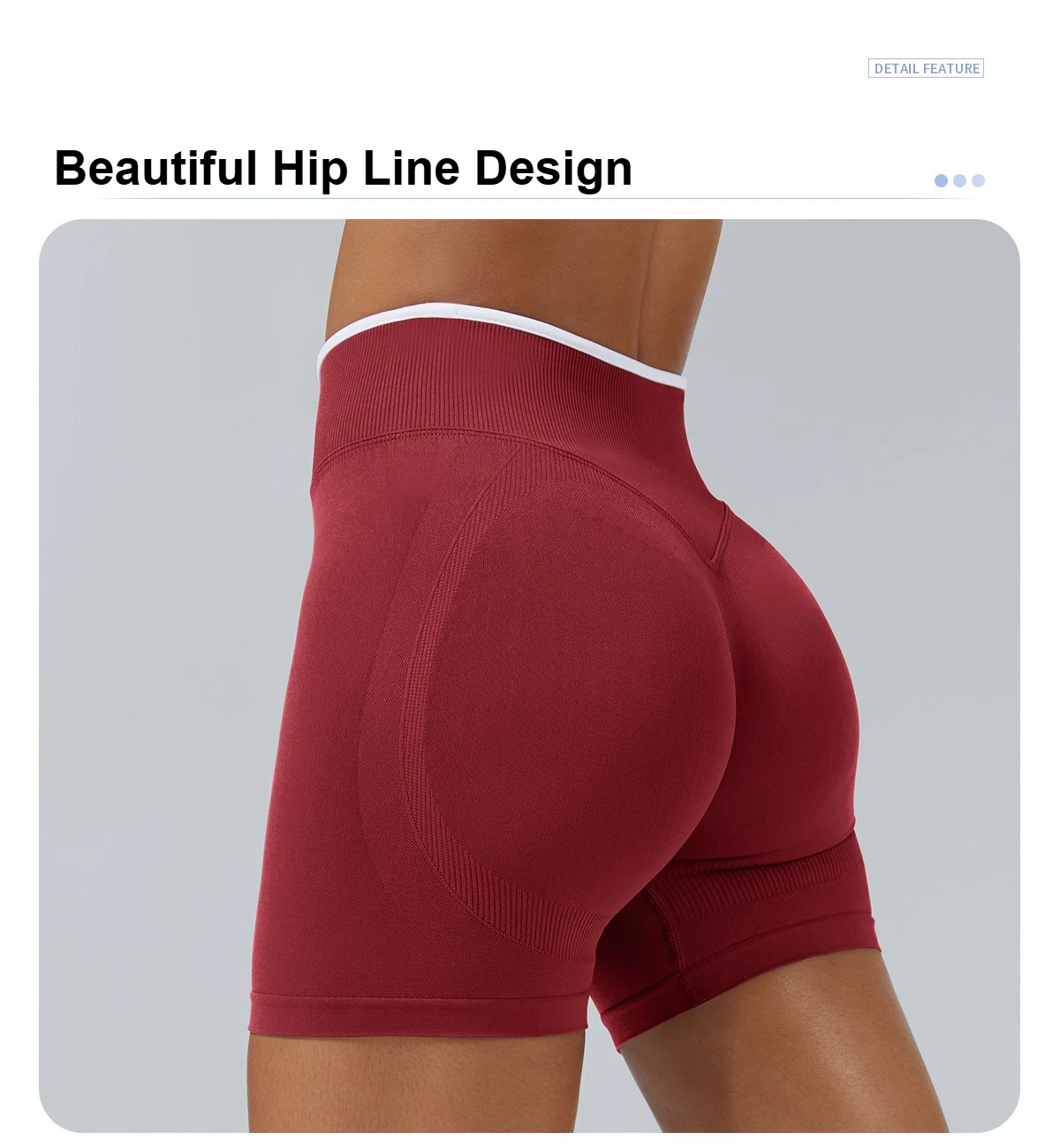 Seamless White Edge Color Block Yoga Shorts Women High Waist Butt Lifting Workout Gym Shorts Gym Running Wear Alone Leggings