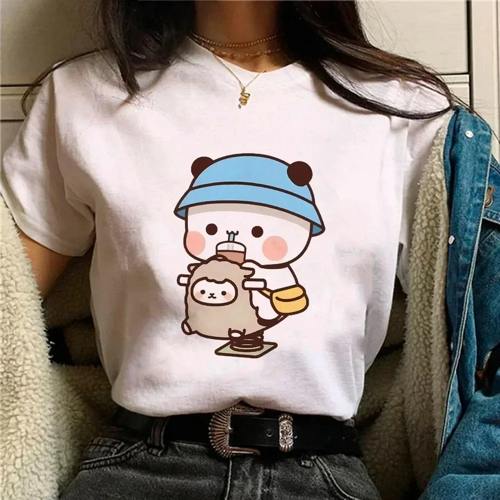 Bubu Dudu Female Designer Anime Cute Girl Pattern Fun Harajuku Summer Breathable Top Harajuku Sleeve Casual Aesthetic Clothes