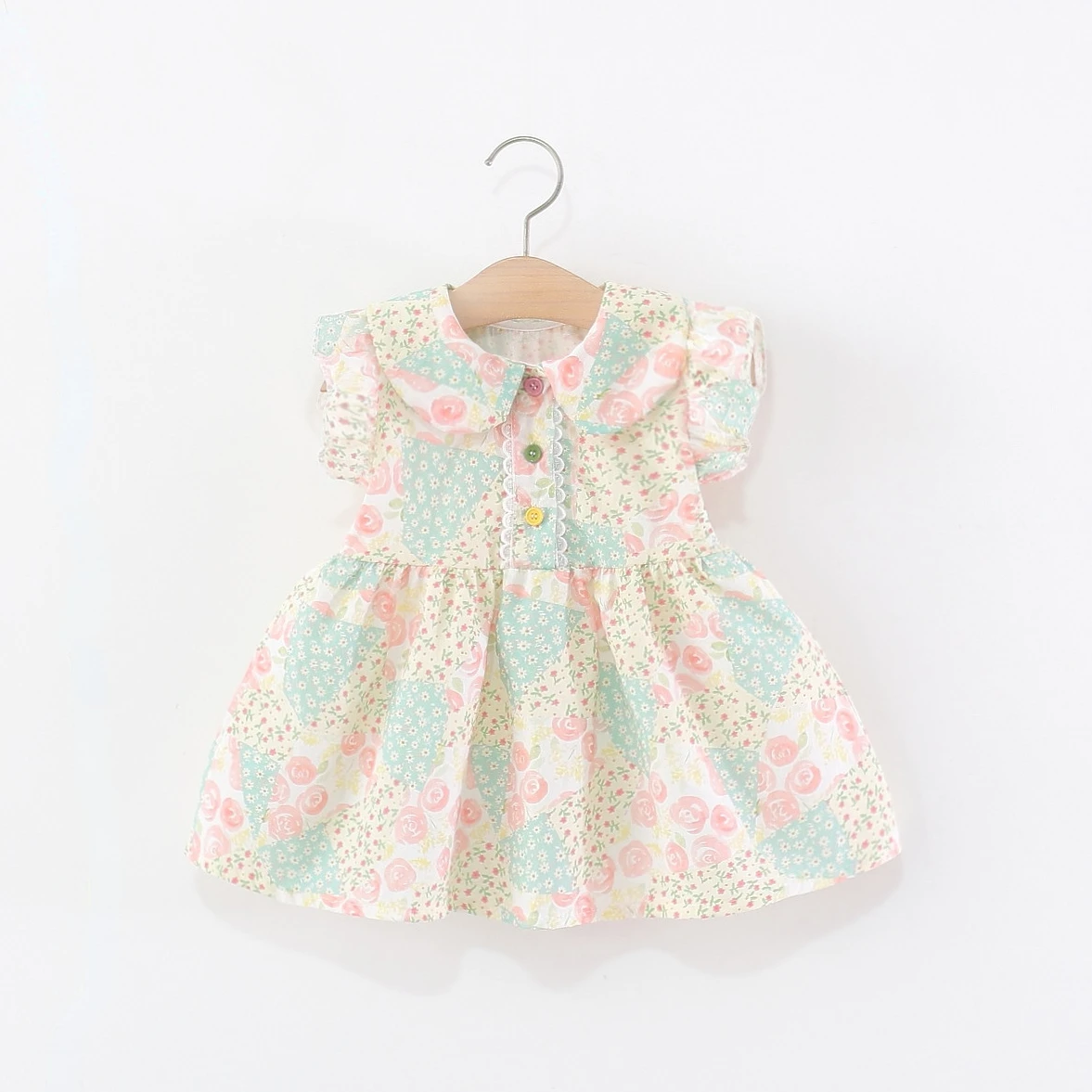 Sweet Lovely Summer New Baby Girl Dress Flower Print Birthday Party Princess Dress Children's Clothing 9 Months - 4 Years Old