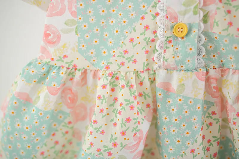 Sweet Lovely Summer New Baby Girl Dress Flower Print Birthday Party Princess Dress Children's Clothing 9 Months - 4 Years Old