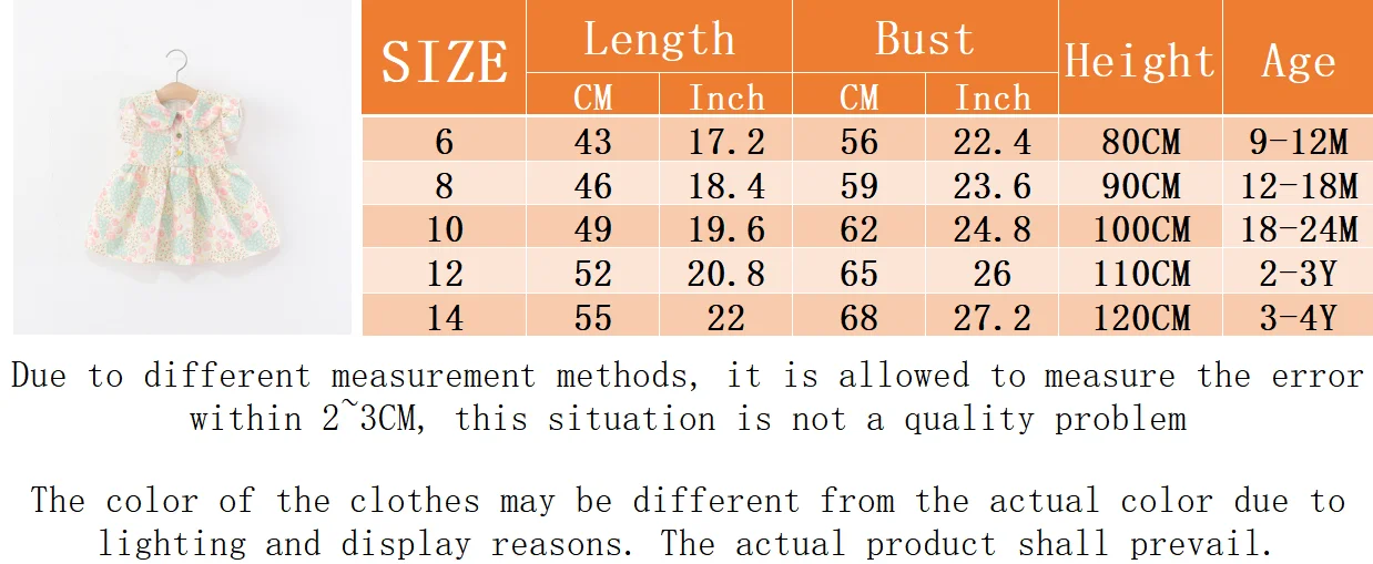 Sweet Lovely Summer New Baby Girl Dress Flower Print Birthday Party Princess Dress Children's Clothing 9 Months - 4 Years Old