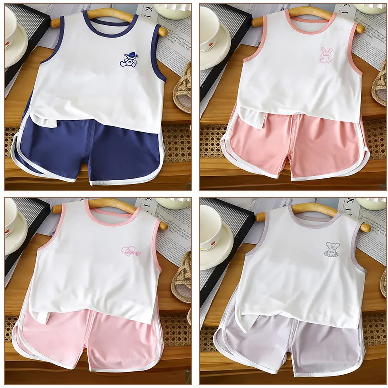 Toddler Baby Set Children's Clothing Vest Set Summer Children's Clothing Baby Short Vest Sleeveless Tops