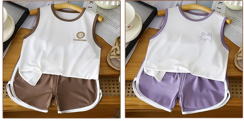 Toddler Baby Set Children's Clothing Vest Set Summer Children's Clothing Baby Short Vest Sleeveless Tops