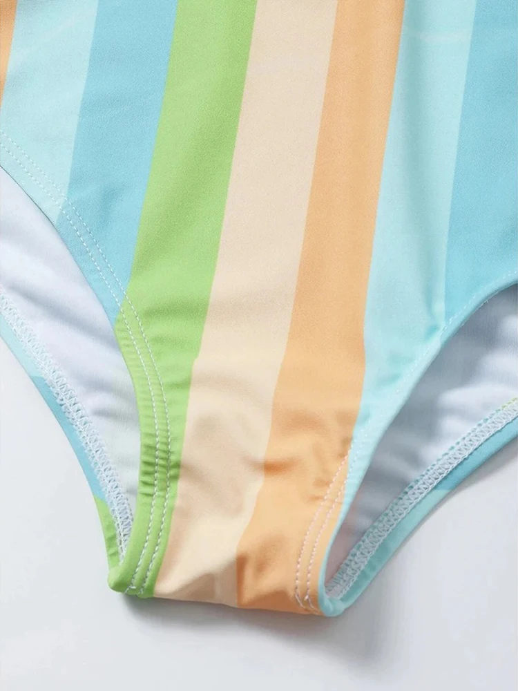 High Waist Bikini Women Swimsuit Push Up Swimwear Woman 2026 Sexy Striped Bikinis Sets Female Bandeau Bathing Suits Beach Wear