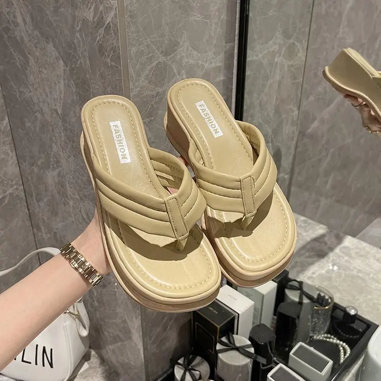 Summer Women's Flip Flop Platform Women Slippers Clip Toe Slip on Shoes Ladies Casaul Wedges Female Slides Sandalias 40