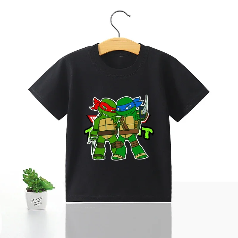 Nickelodeon Latest model Ninja Turtles cartoon anime cotton T-shirt for children in summer, cute and cool top