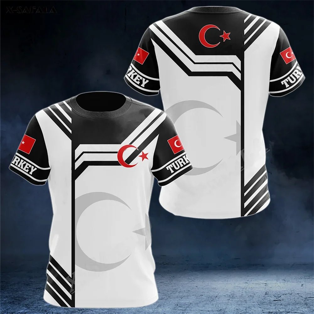 3D Print Turkey Flag Sport Quickdry Breathable Men Women TShirt Outdoor Football Jersey Team Loose Parent-child Short Sleeve Top