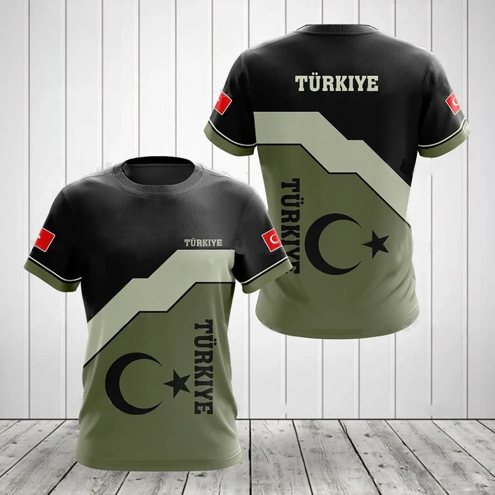 3D Print Turkey Flag Sport Quickdry Breathable Men Women TShirt Outdoor Football Jersey Team Loose Parent-child Short Sleeve Top