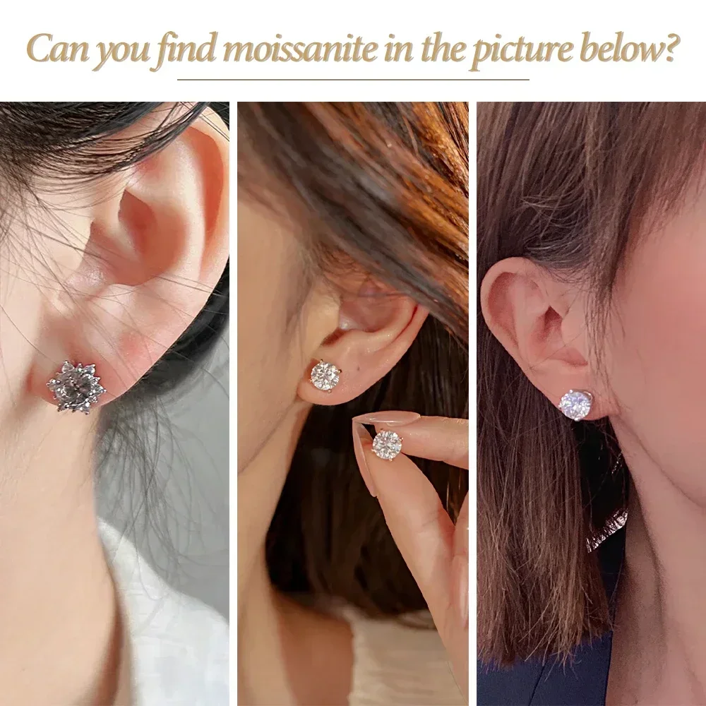 Pretty Beauty 23mm Moissanite Hoop Earrings S925 Sterling Silver for Women Wedding Party White Gold Plated Fine Jewelry Gifts