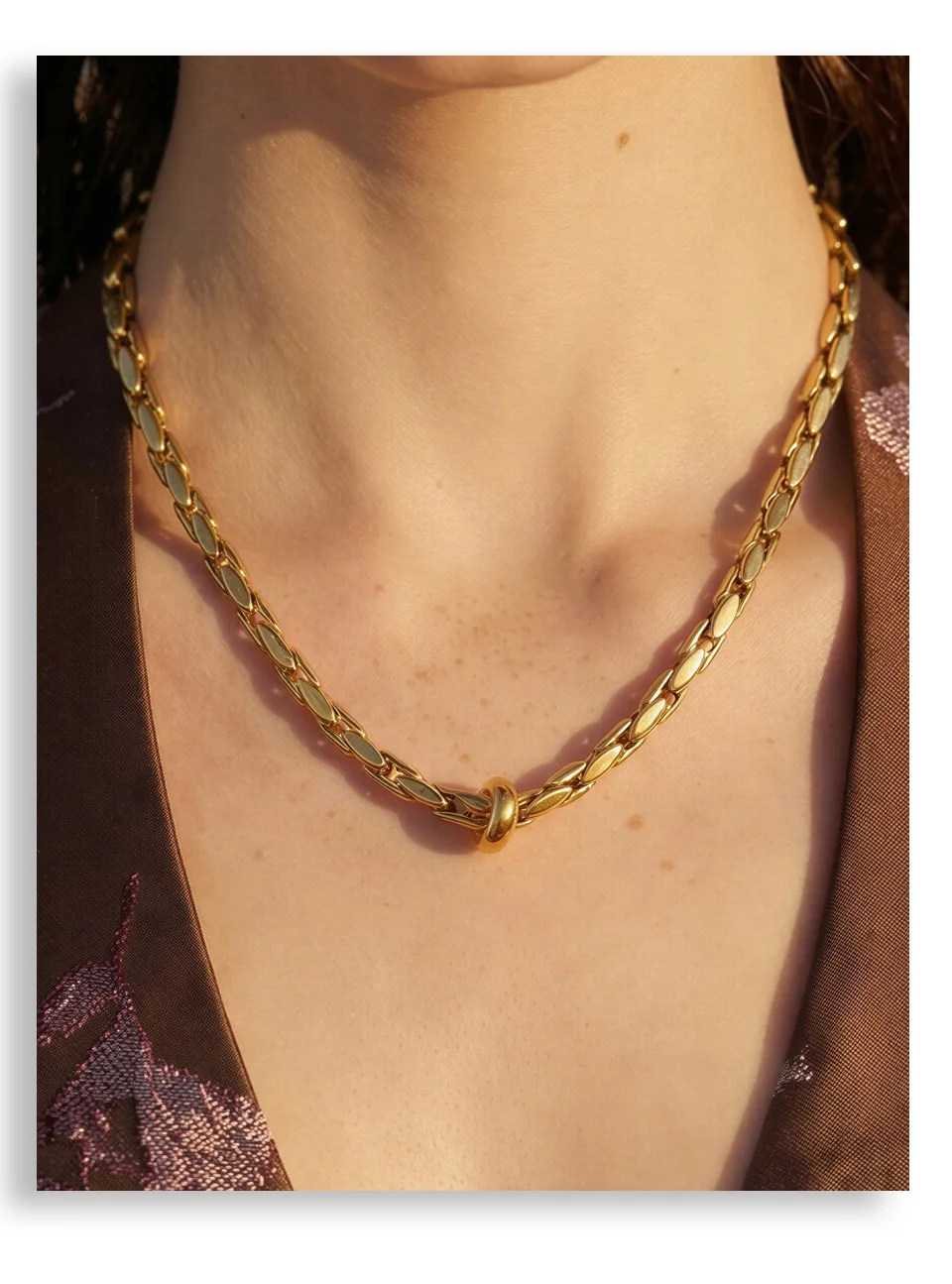 Yhpup New Arrivals Stainless Steel High Quality Metal Chain Necklace Waterproof PVD Plated Popular Casual Attractive Jewelry