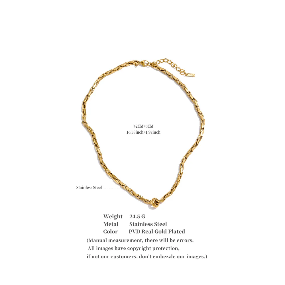 Yhpup New Arrivals Stainless Steel High Quality Metal Chain Necklace Waterproof PVD Plated Popular Casual Attractive Jewelry