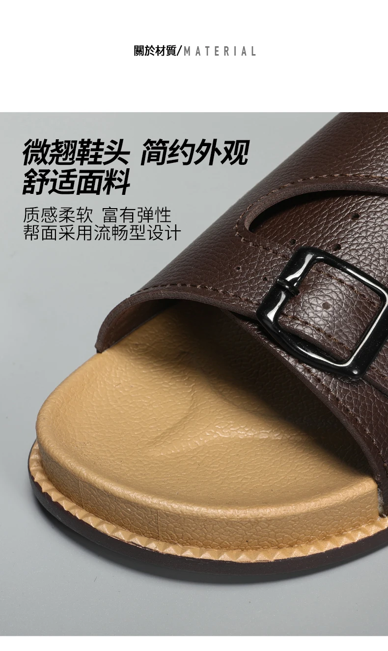 Trendy White Slippers For Men Buckle Designer Slippers Outdoor Beach Shoes Casual Slides Man Comfortable Platform Men's Sandals