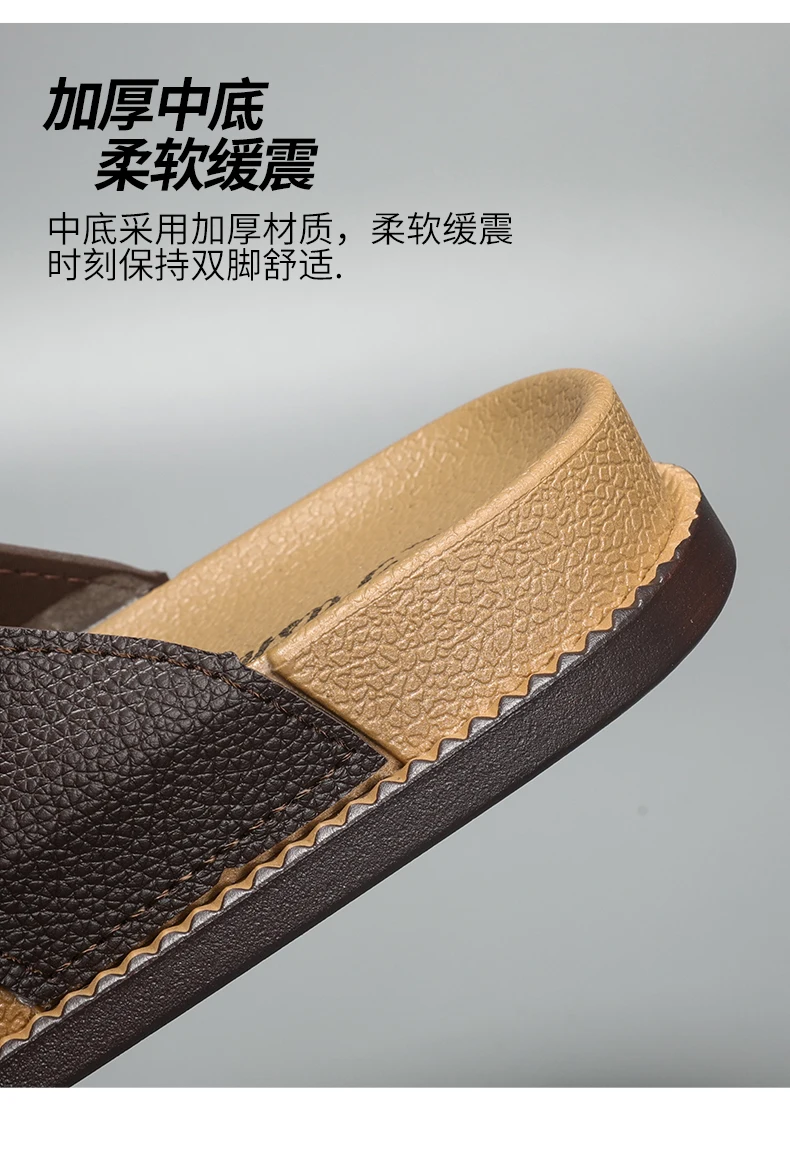 Trendy White Slippers For Men Buckle Designer Slippers Outdoor Beach Shoes Casual Slides Man Comfortable Platform Men's Sandals