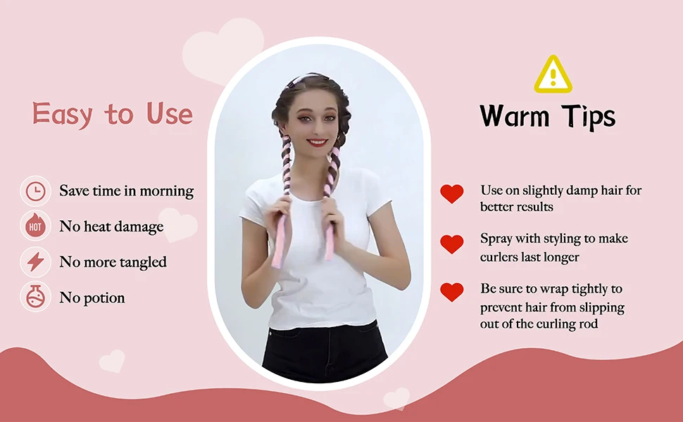Small Heatless Curling Rod Headband, Upgraded 60" Extra Long Heatless Curls Headband Soft Hair Curlers to Sleep Hair Rollers