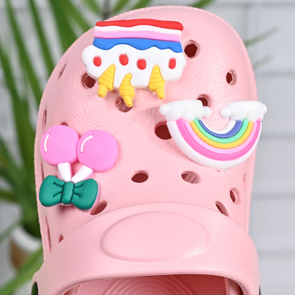 New Summer Children's Slippers Rainbow Cherry Cake Casual Sandals - Breathable Non-Slip for Boys Girls - Home & Beach Wear