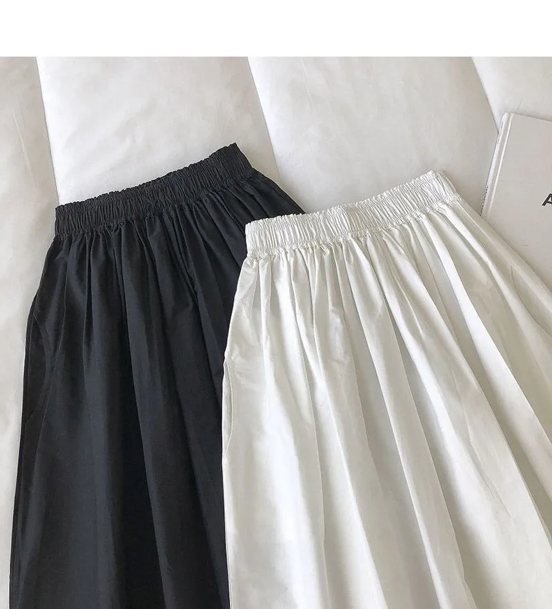 Pure Color Cotton Workwear Khaki Half Skirt Women's 2027Summer New Fashion Korean Style Versatile High-Waisted A-Line Skirt