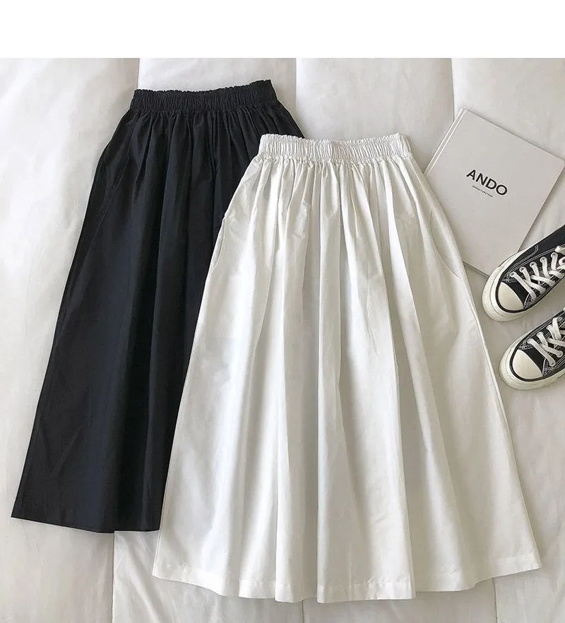 Pure Color Cotton Workwear Khaki Half Skirt Women's 2027Summer New Fashion Korean Style Versatile High-Waisted A-Line Skirt