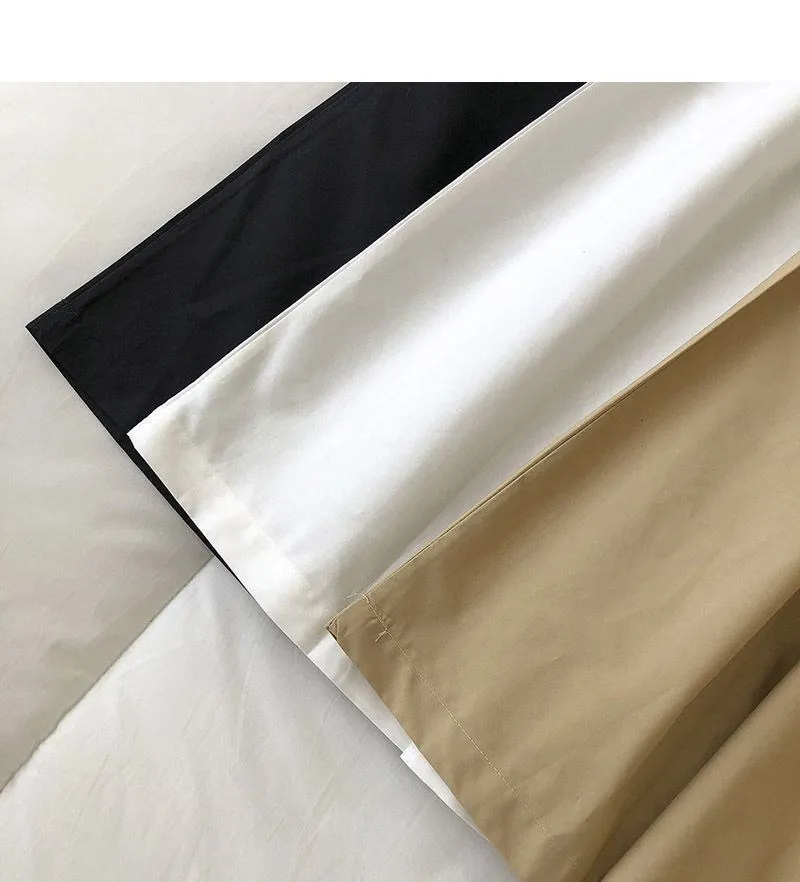 Pure Color Cotton Workwear Khaki Half Skirt Women's 2027Summer New Fashion Korean Style Versatile High-Waisted A-Line Skirt