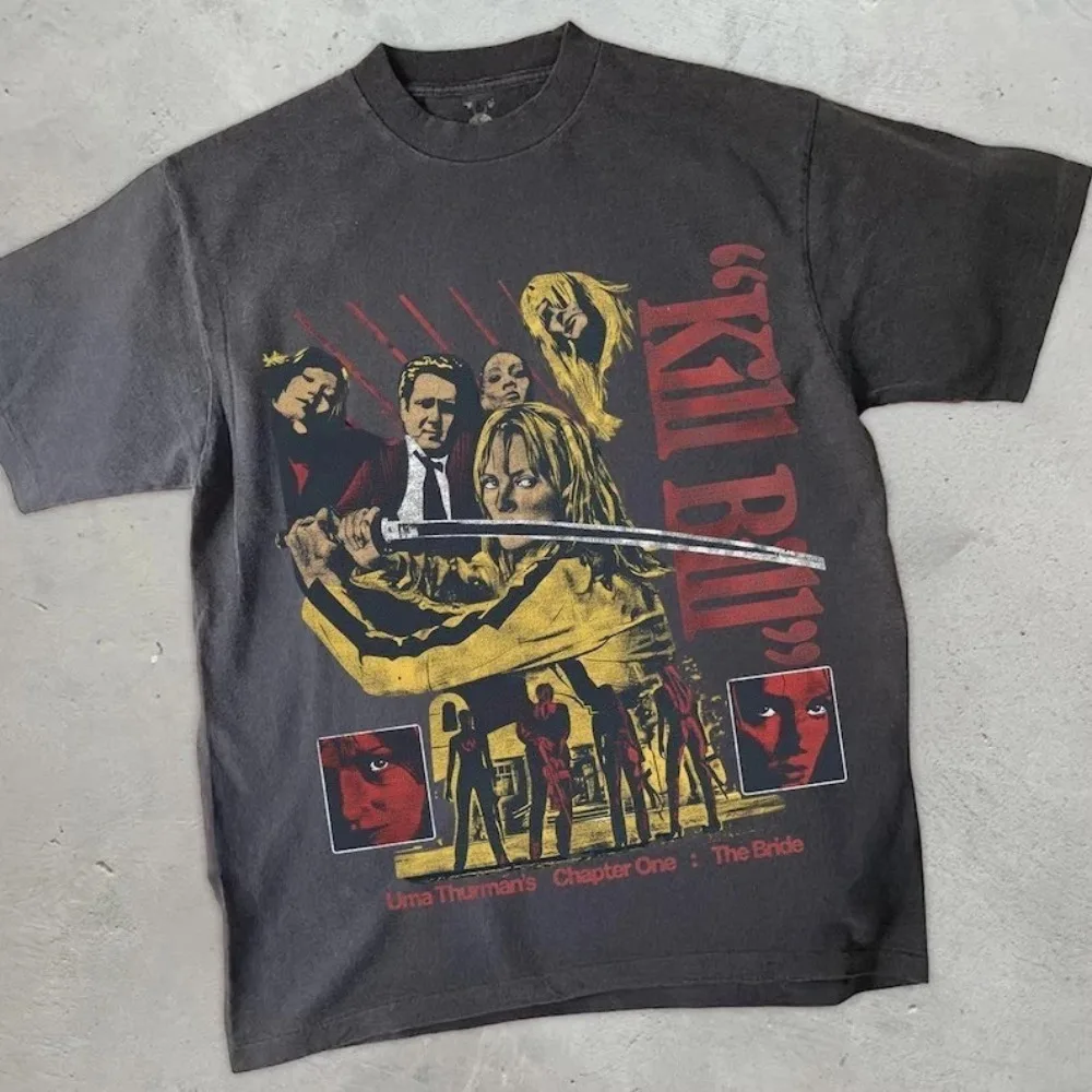 Kill Bill T-shirt, Retro Movie Pattern Men's T-shirt, Summer New Unisex Casual Fashion T-shirt