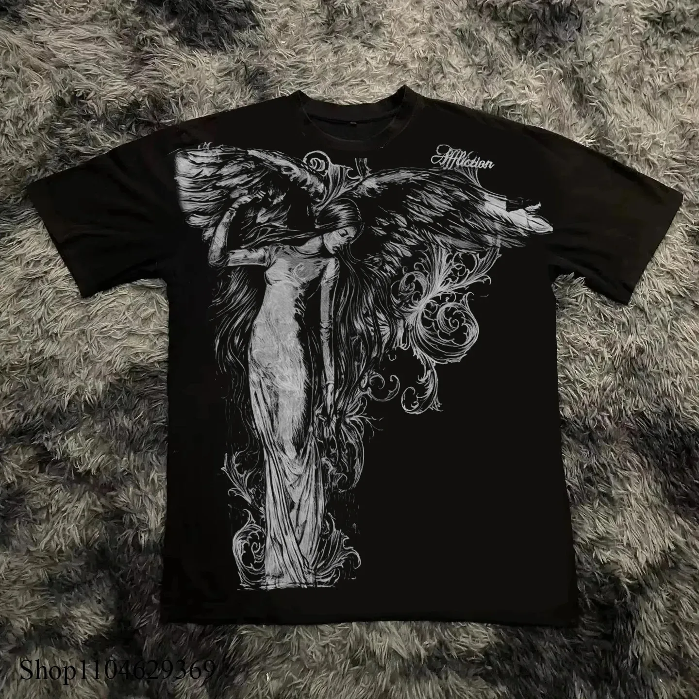 Classic Y2K Gothic Style High Street T-shirt Print Oversized T Shirt Harajuku Round Neck Cotton Tops 2026 Summer Men Women Tops