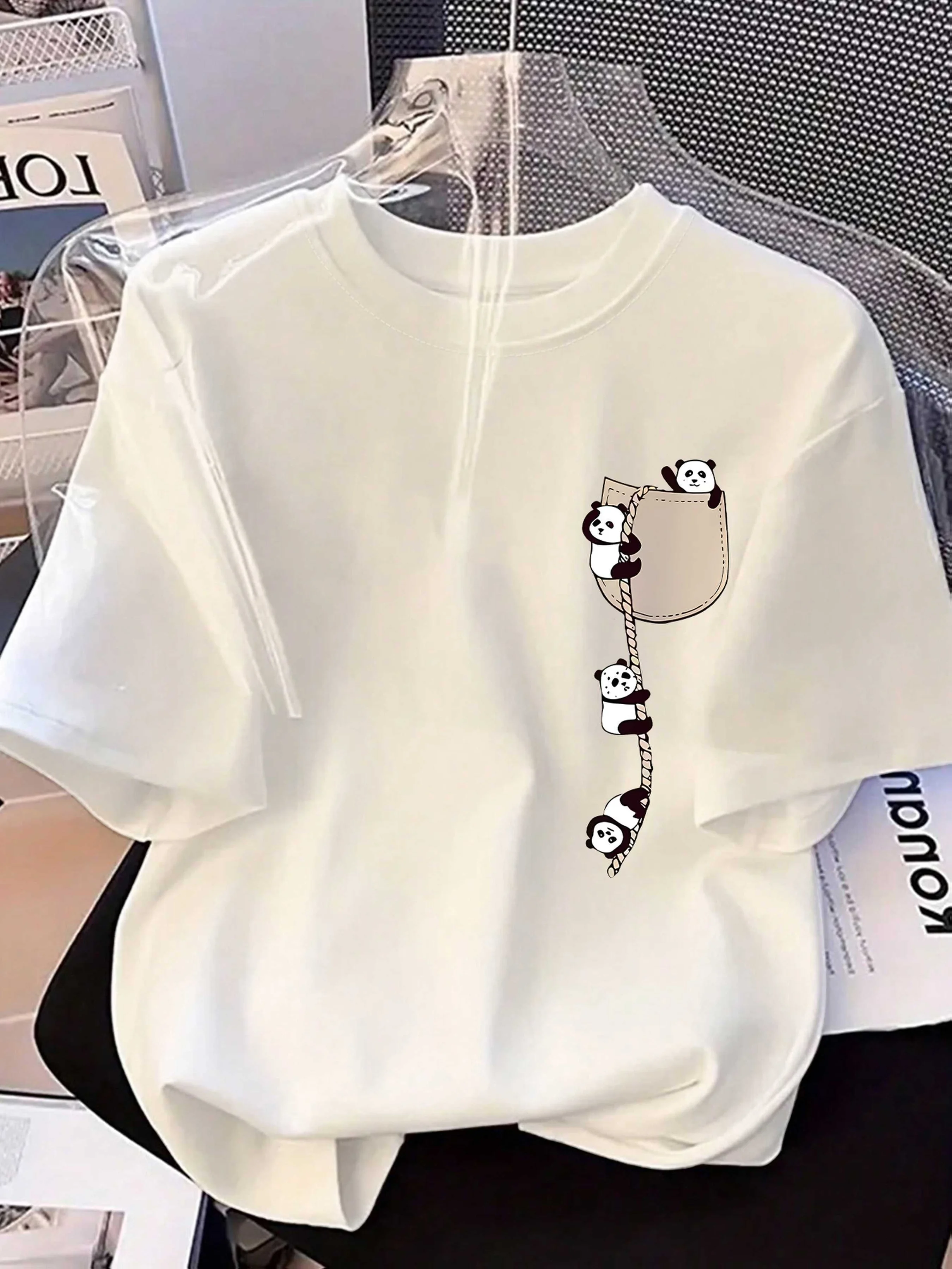 2026 Fashion New Design - Women's Round-neck Panda Print Fashion Short-Sleeved Summer Casual T-shirt women clothes