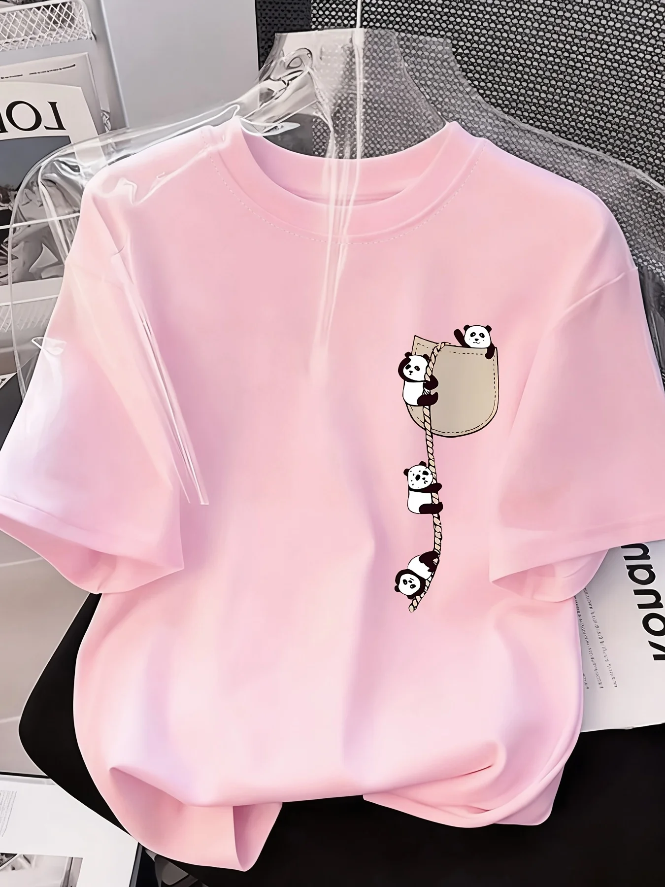2026 Fashion New Design - Women's Round-neck Panda Print Fashion Short-Sleeved Summer Casual T-shirt women clothes