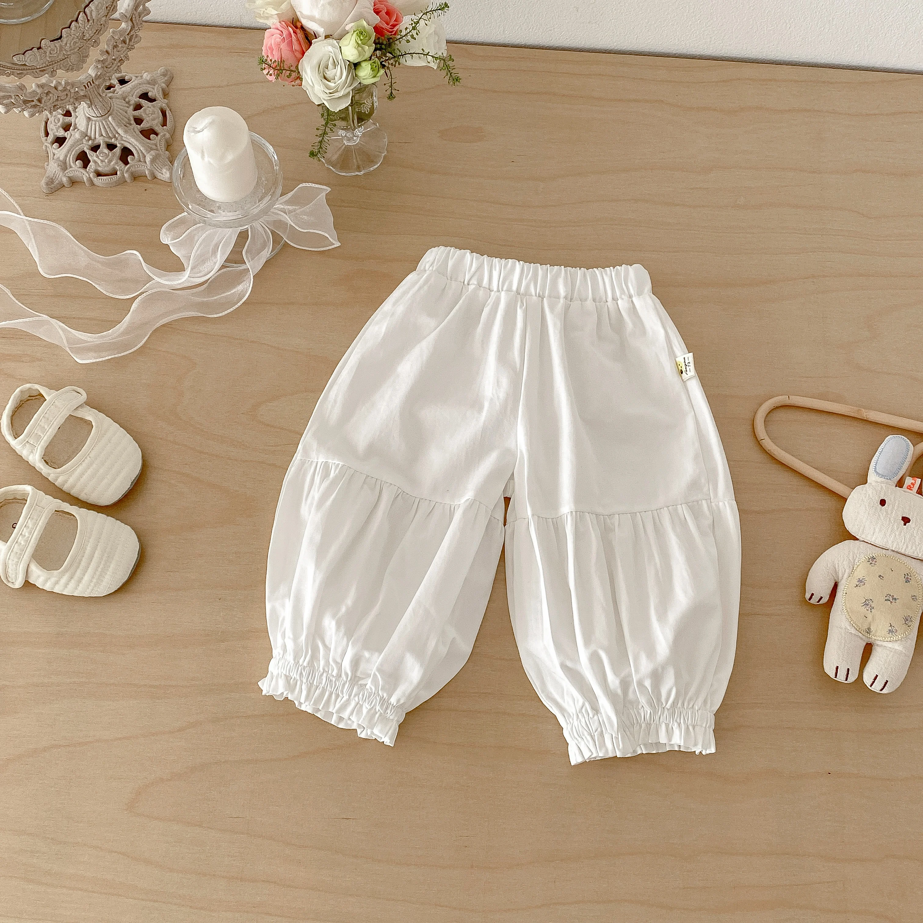 New Style Spring and Autumn Korean Lantern Pants for Baby Girls, Fashionable Flower Bud Pants