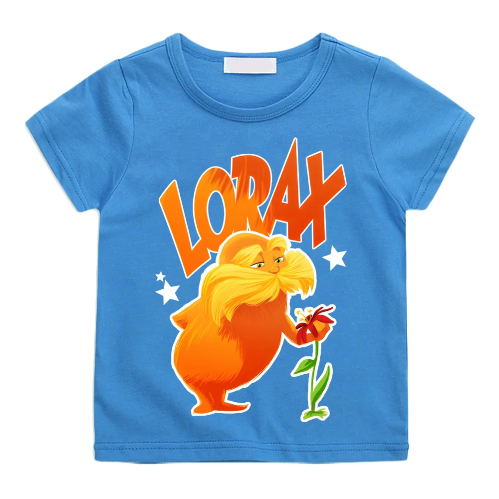 The Lorax Kids T-shirts Kawai 100%Cotton Tees Fashion Short Sleeve Spring Summer Tops Slight Strech O-neck High Quality T-shirt