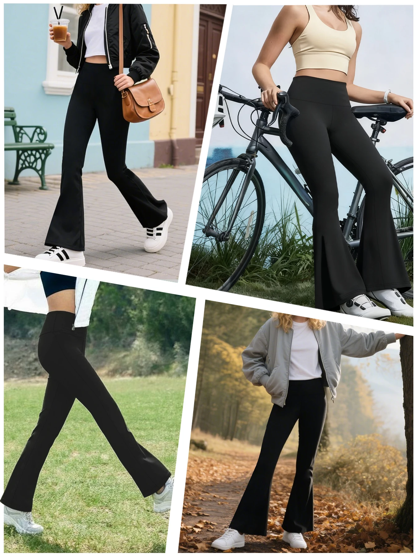 Ladies High-Rise Flared Yoga Trousers with Leg Bottom. Perfect for Yoga or Casual.