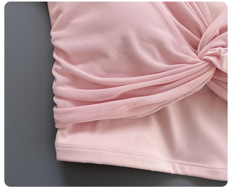 Women Front Twist Crop Long Sleeve Yoga Top Back Strap Slim Quick Dry Breathable Running Fitness Sports Tee ****