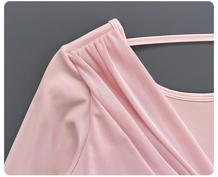 Women Front Twist Crop Long Sleeve Yoga Top Back Strap Slim Quick Dry Breathable Running Fitness Sports Tee ****