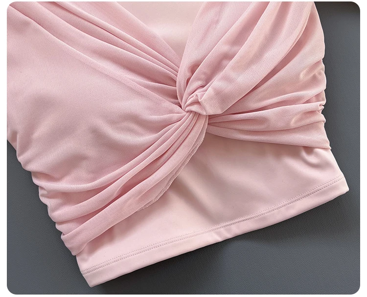 Women Front Twist Crop Long Sleeve Yoga Top Back Strap Slim Quick Dry Breathable Running Fitness Sports Tee ****