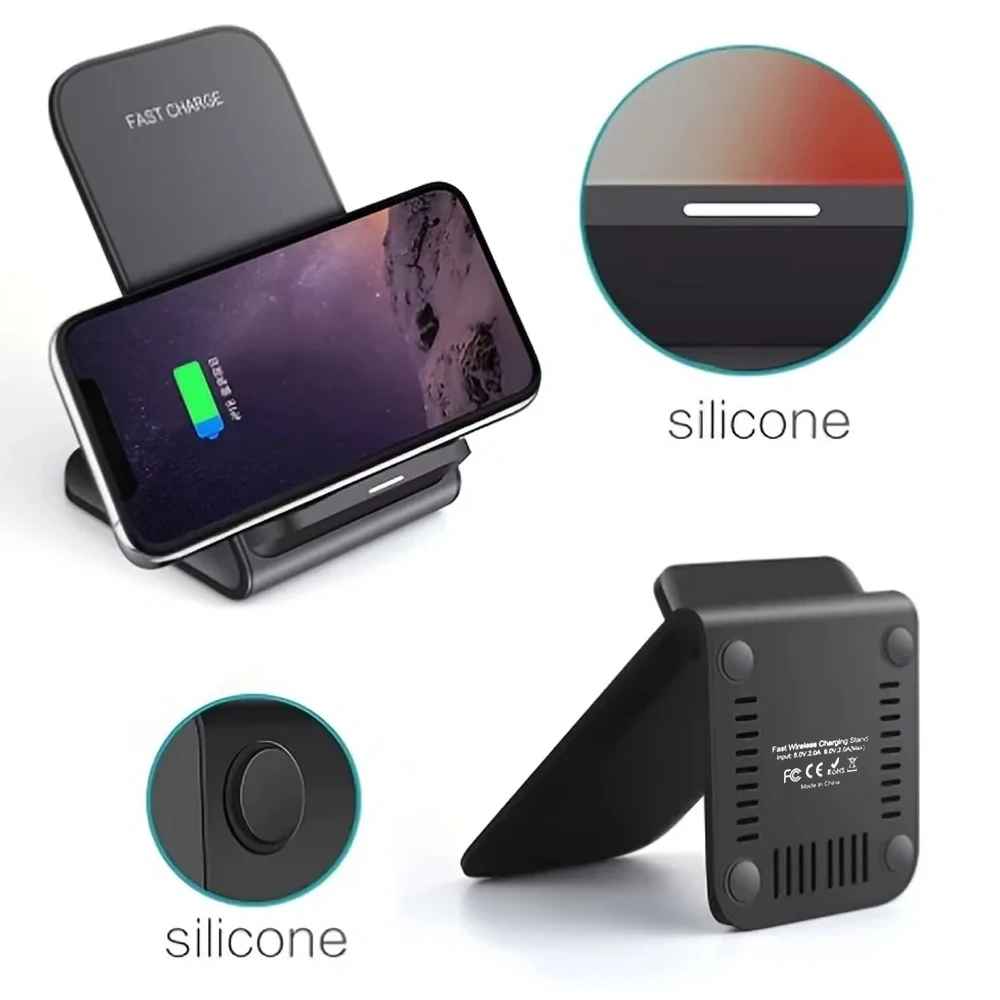 Wireless Charger Fast Support for Samsung S24 S23 S22 21 Ultra Quick Charging Stand For iPhone 17-12Pro Max Xiaomi17 15 14