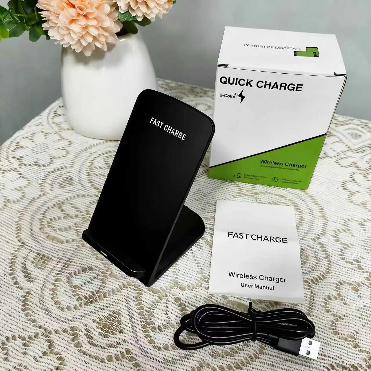 Wireless Charger Fast Support for Samsung S24 S23 S22 21 Ultra Quick Charging Stand For iPhone 17-12Pro Max Xiaomi17 15 14