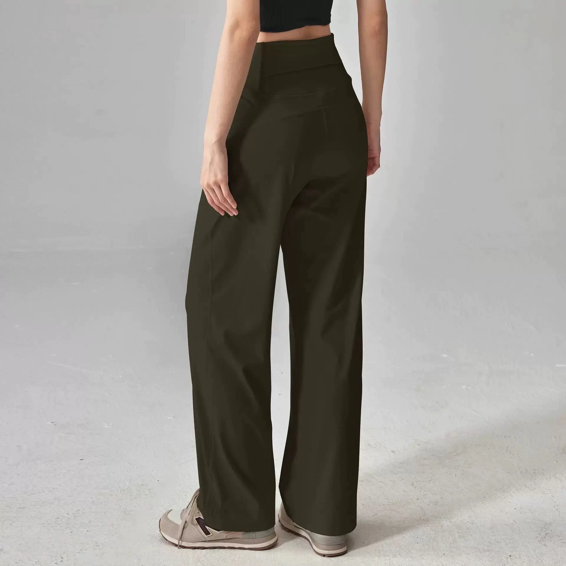Women's High-Waisted Loose Sporty Wide-Leg Pants with Breathable and Casual Fit for Outdoor Wear